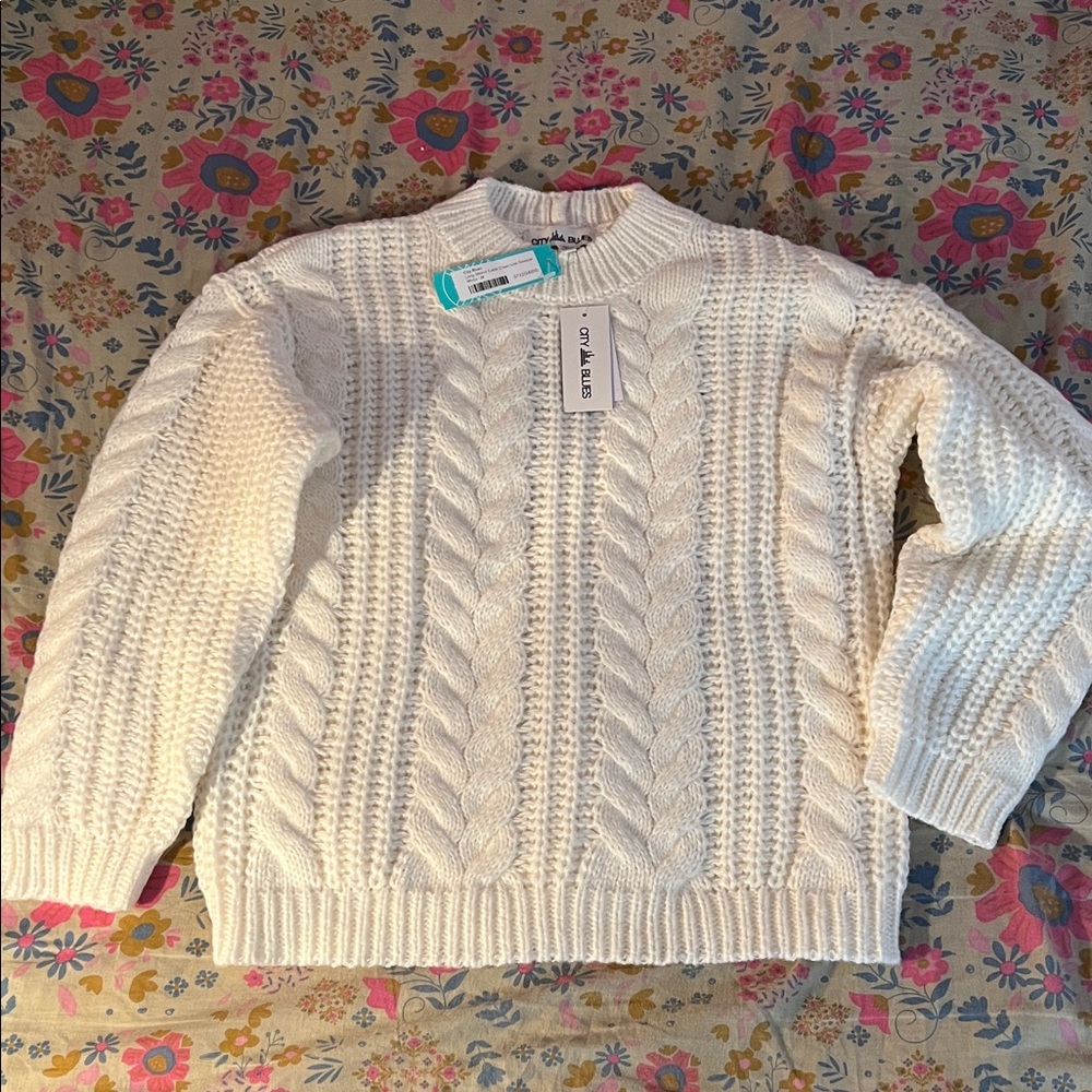 Cozy Cream Cable Knit Sweater
